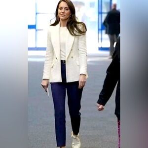 Zara texture white blazer